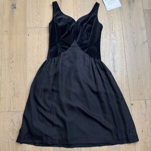 J Peterman Velvet & Silk Dress Black Size 10